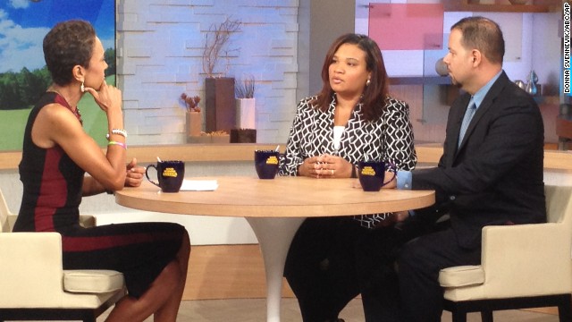 Juror B29 from the George Zimmerman trial, center, appears on "Good Morning America" on Thursday