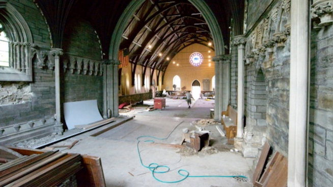Salvage work is currently underway at St. Peter's Episcopal Church, which will soon be home to the Waldorf School after sitting vacant since 2005.