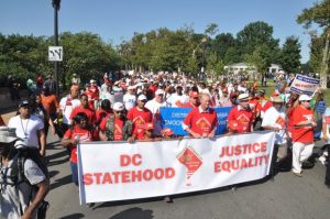 Hundreds turned out for the D.C. Statehood Rally and March on Saturday, Aug. 24 at the District of Columbia War Memorial. 9Photo courtesy Roy Lewis/Washington Informer)