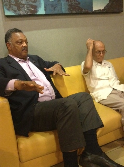 Jesse Jackson meets with Rev. Raul Ramos and other religious leaders in Cuba [NNPA Photo by George E. Curry].