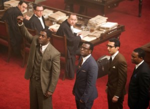 Idris Elba stars as Nelson Mandela in a courtroom scene in the bio-film Mandela: Long Walk to Freedom.