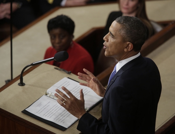President Obama delivering 2014 State of the Union speech (White House photo).