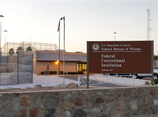 The Federal Correctional Institution is shown early Thursday, Feb. 27, 2014 in Safford, Ariz. 50-year-old Fernando Gonzalez, known to U.S. authorities as "Ruben Campa", a member of the "Cuban Five" spy ring, was released from the facility early Thursday where he completed his sentence. (AP Photo/Matt York)