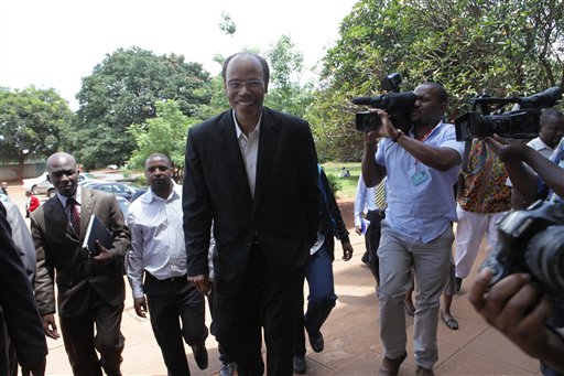 Former U S Congressman, Mel Reynolds, arrives to appear at the magistrates courts in Harare, Wednesday, Feb. 19, 2014. (AP Photo/Tsvangirayi Mukwazhi)