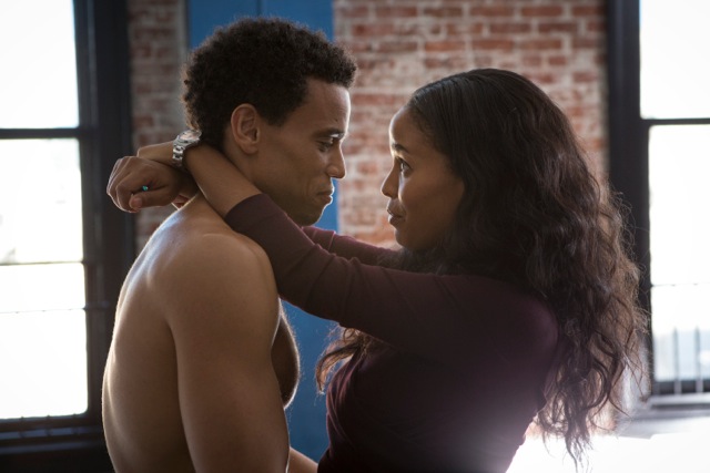 Michael Ealy and Joy Bryant in the film "About Last Night"