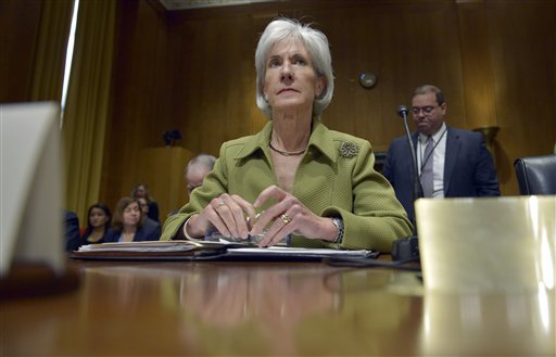 Health and Human Services Secretary Kathleen Sebelius listens on Capitol Hill in Washington, Thursday, April 10, 2014, during the Senate Finance Committee hearing on the HHS Department's fiscal Year 2015 budget. Sebelius said 7.5 million Americans have now signed up for health coverage under President Barack Obama's health care law. That's a 400,000 increase from the 7.1 million that Obama announced last week at the end of the law's open enrollment period. The figure exceeded expectations, a surprise election-year success for the law after a disastrous roll-out. (AP Photo/Susan Walsh)