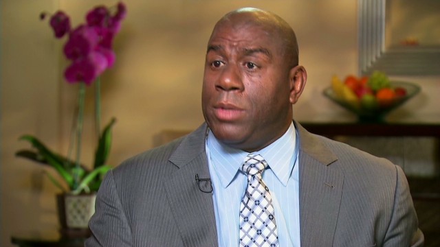 Magic Johnson during his interview with Anderson Cooper on May 13, 2014 (CNN)