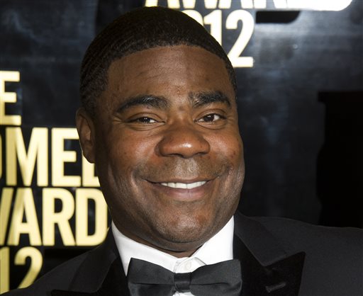 This April 28, 2012 file photo shows Tracy Morgan at The 2012 Comedy Awards in New York. Actor and comedian Tracy Morgan has been upgraded to fair condition following the New Jersey highway crash that badly injured him and killed one of his friends, his spokesman said Monday, June 16, 2014. "His personality is certainly starting to come back as well," spokesman Lewis Kay said.  (AP Photo/Charles Sykes, File)
