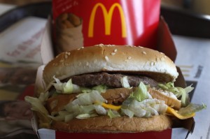 A McDonald’s Big Mac sandwich is photographed at a McDonald’s restaurant in Robinson Township, Pa. in this 2014 file photo. (AP Photo/Gene J. Puskar)