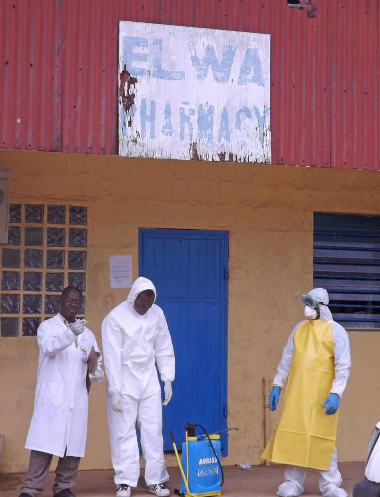 n this photo taken on Tuesday, Aug. 12, 2014, nurses dealing with patients await the arrival of Liberia President Ellen Johnson Sirleaf, as she tours areas to call on health workers not to leave there post as fear of the Ebola virus spreads throughout the city of Monrovia, Liberia. The World Health Organization declared it is ethical to use untested drugs and vaccines in the ongoing Ebola outbreak in West Africa although the tiny supply of one experimental drug handed out to three people has been depleted and it could be many months until more is available. (Abbas Dulleh/AP)
