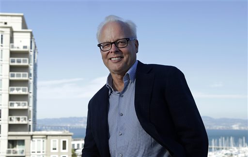 In this Sept. 16, 2014 photo, Ray Ozzie, of the new startup Talko, poses for photographs in San Francisco. Ozzie, Microsofts former chief software architect, hopes to orchestrate voices comeback through Talko, a mobile application that sends the equivalent of text messages in the form of a spoken word. (AP Photo/Jeff Chiu)