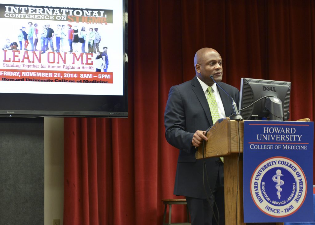 Douglas Brooks, the director of the Office of National AIDS Policy at the White House, delivers his keynote address at the International Conference on Stigma in Washington, D.C. (Freddie Allen/NNPA)