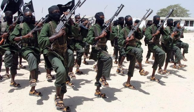 Al-Shabab fighters near Mogadishu, February 17, 2011. (AP Photo)