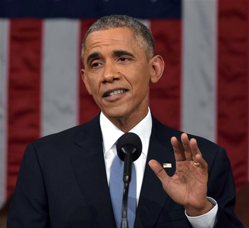 In this Jan. 20, 2015, President Barack Obama delivers his State of the Union address to a joint session of Congress on Capitol Hill in Washington. The White House said Tuesday, Jan. 27, it is dropping a proposal to scale back the tax benefits of college savings plans amid a backlash from both Republicans and Democrats. Obama made the proposal as part of his State of the Union address. It was part of Obama's plan to consolidate and simplify a sometimes confusing array of tax breaks for college students. (AP Photo/Mandel Ngan, Pool)
