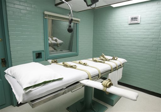 This May 27, 2008 file photo shows the State of Texas execution chamber in Huntsville, Texas. A leading association for pharmacists on Monday has approved a proposal declaring that participation in lethal injection executions by compounding pharmacies would be a violation of core pharmacy values. (AP Photo/Pat Sullivan, File)