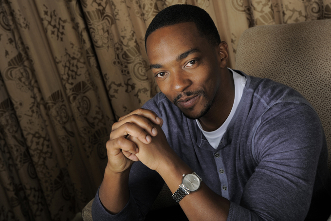 In this Wednesday, March 12, 2014 photo, Anthony Mackie, a cast member in "Captain America: The Winter Soldier," poses for a portrait in Beverly Hills, Calif. (Photo by Chris Pizzello/Invision/AP)