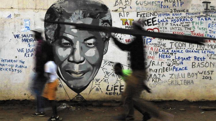A Nelson Mandela mural in Katlehong, south of Johannesburg, South Africa.  (Themba Hadebe/AP Photo)