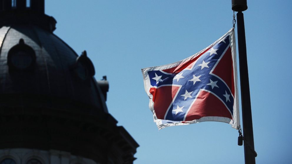 The Confederate flag flies near the South Carolina Statehouse, June 19, 2015 (AP Photo)