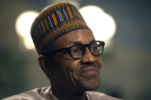 Nigerian President Muhammadu Buhari is interviewed by the Associated Press at Blair House in Washington, Tuesday, July 21, 2015. Buhari says a multinational African force will be in place within 10 days to take the fight to the Islamic extremist group Boko Haram that has killed thousands and was behind the abduction of hundreds of schoolgirls. (AP Photo/Cliff Owen)