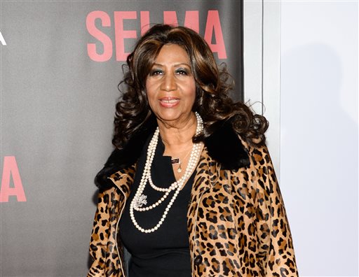 In this Dec. 14, 2014 file photo, singer Aretha Franklin attends the premiere of "Selma" in New York. Franklin will perform for Pope Francis at the Festival of Families concert on Saturday, Sept. 26, 2015.  (Photo by Evan Agostini/Invision/AP, File)