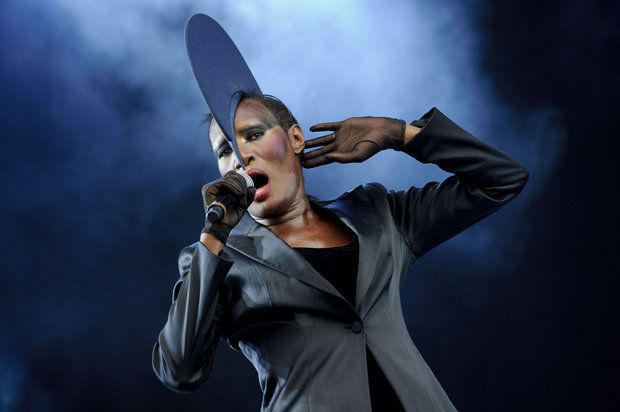 In a Sunday, July 3, 2011 file photo, Jamaican singer, Grace Jones performs at the Wireless Festival at Hyde Park, in London. (Jonathan Short/Invision/AP)