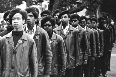Panthers on parade at Free Huey rally in Defermery Park, Oakland on July 28, 1968. (Photo courtesy of Stephen Shames)