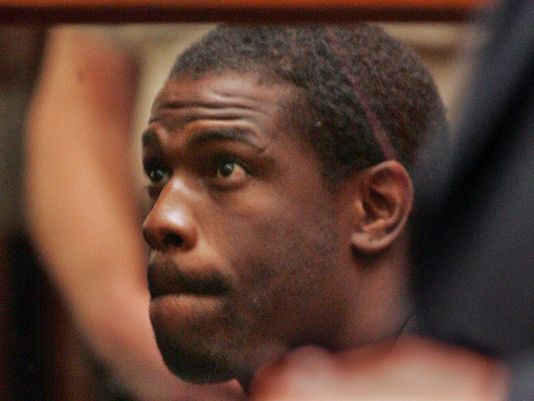 Lawrence Phillips, appearing in court in 2005, pleaded not guilty to murder charges Tuesday in Bakersfield, Calf. (Anne Cusack/AP Photo)