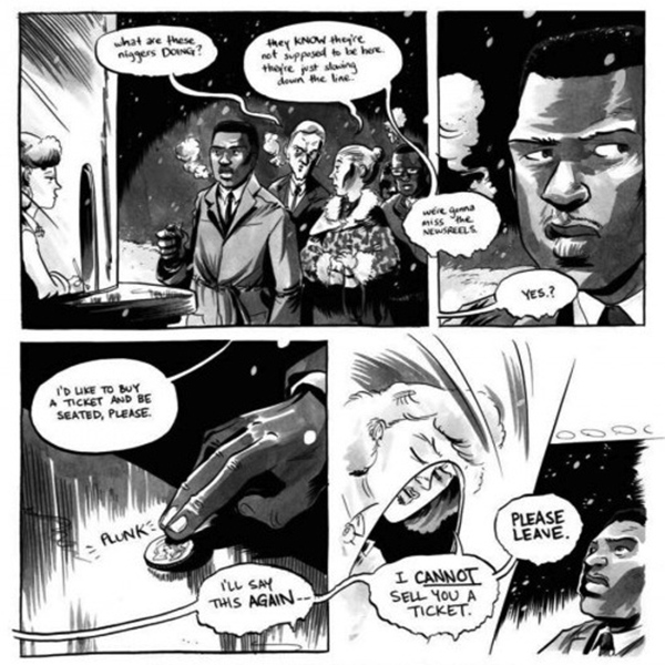 Panels from “March: Book One,” the graphic novel about Rep. John Lewis’ involvement in the Civil Rights Movement. (Top Shelf Comix)