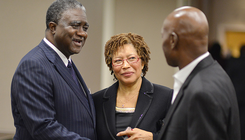 Veteran journalist George Curry (left) and Ann Ragland attend an NNPA reception during the Congressional Black Caucus Annual Legislative Conference in Northwest Washington, D.C. in 2014. (Freddie Allen/AMG/NNPA)