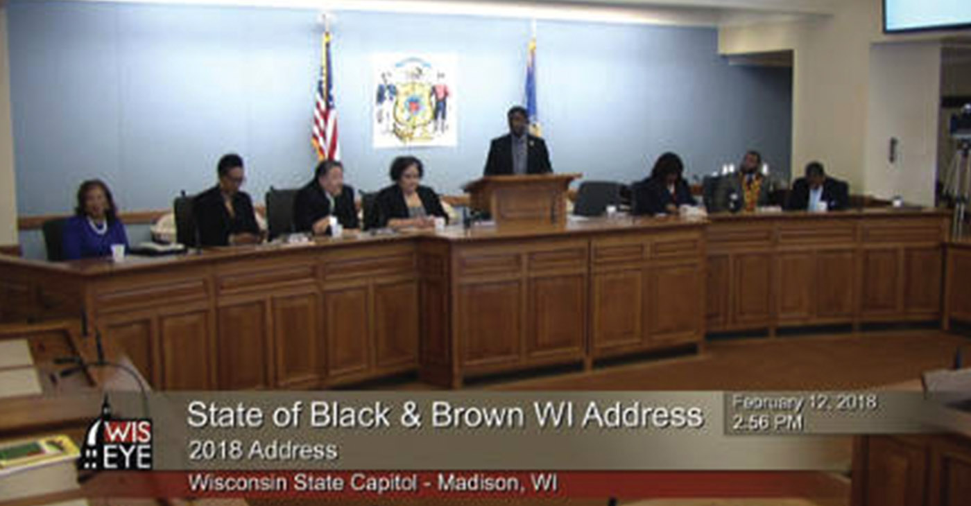 Rep. Crowley and Rep. Zamarripa organized the Black and Latino Caucus in its first annual State of Black and Brown Wisconsin Address.