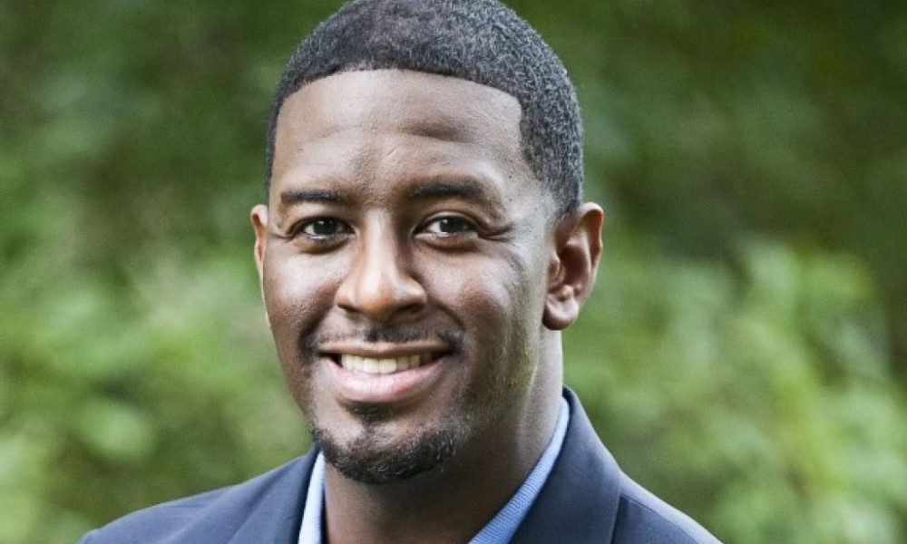 Andrew Gillum celebrates a stunning, come-from-behind victory as the Democratic candidate for Florida governor.