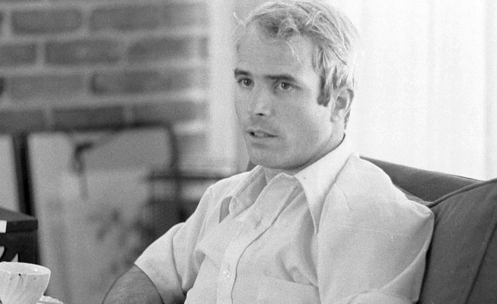 Photo of John McCain during an interview, April 24, 1974. Collection of the Library of Congress. Photographer: Thomas J. O’Halloran.