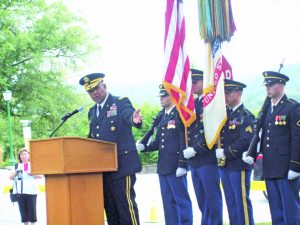 United States Military Academy Superintendent, Darryl Sullivan, addresses the crowd at Sunday’s Buffalo Soldier Commemoration event, honoring the brave African-American soldiers of the 9th and 10th Cavalry Regiments, stationed at West Point, and defending this country through many major wars.