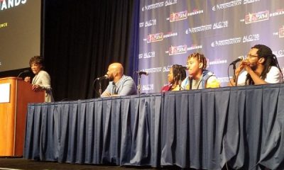 From left: Rep. Maxine Waters (D-Calif.) introduces rappers Common, Rapsody and YBN Cordae and poet Bomani Armah for a panel discussion on the performance arts in Black culture during the Congressional Black Caucus Foundation's 48th Annual Legislative Conference at the Walter E. Washington Convention Center in D.C. on Sept. 14. (William J. Ford/The Washington Informer)