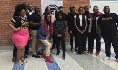 The Hustler’s Guild team and panelists after the panel, “State of the Culture: Tech in Hip Hop & Mental Health in the Black youth community” at Roosevelt High School in Northwest, D.C. (Courtesy Photo)