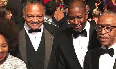 Rev. Jesse Jackson and wife, Jackie, share a moment with Florida Gubernatorial Candidate Andrew Gillum and the Rev. Al Sharpton at the CBCF Phoenix Awards Dinner. Jackson was honored with a Lifetime Achievement Award/Courtesy NAN