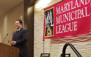 Maryland Democratic gubernatorial nominee Ben Jealous outlines his platform to attendees at the Maryland Municipal League's annual fall conference in Annapolis on Oct. 12. (William J. Ford/The Washington Informer)