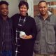 Mayor Muriel Bowser (center) enjoys a cup of coffee with Village Cafe co-founders Kevon King and Ryan Williams.