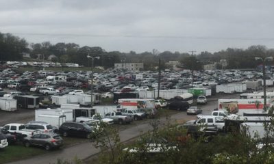 Cars parked for the big October Flea Market where Metro wants to build new Expo buildings. That will reduce parking even more than the 20 acres of parking converted into playing fields alongside Brown’s Creek and Craighead St. Photo by Shane Smiley.