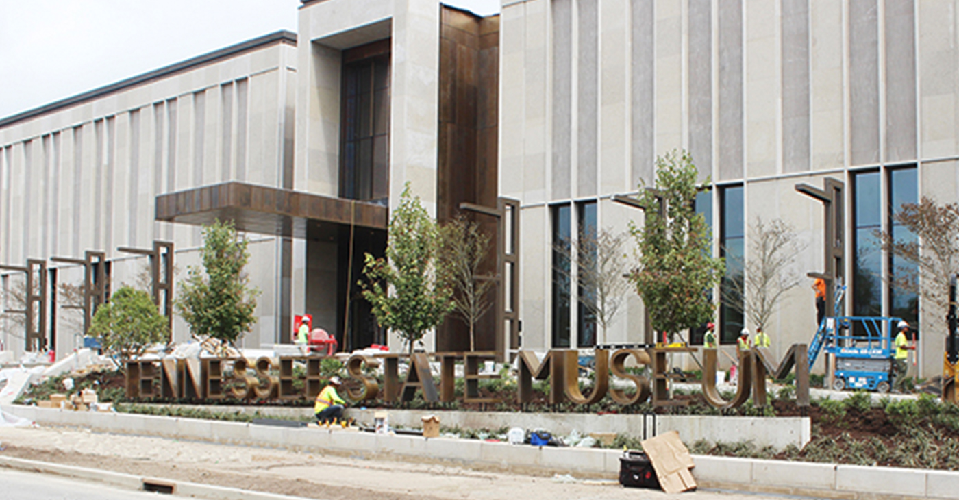 The Tennessee State Museum’s new building was receiving some finishing touches prior to its opening on October 4, 2018. Photo by Russell Rivers, Jr.