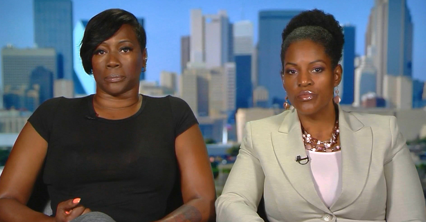 Crystal Mason, the Black Texas Mother Facing 5+ Years in Prison for Voting in the 2016 Election, and attorney Kim Cole (Photo Source: Democracy Now!)