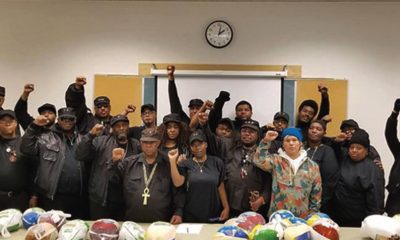 The Original Black Panthers of Milwaukee host their third annual New Coat, Hat and Turkey Giveaway. (Photo by Dylan Deprey)