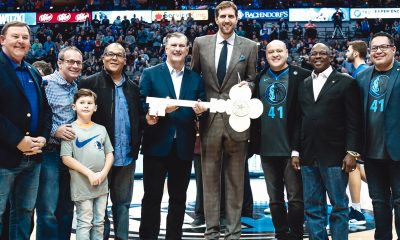 Dirk Nowitzki with Dallas City Council members