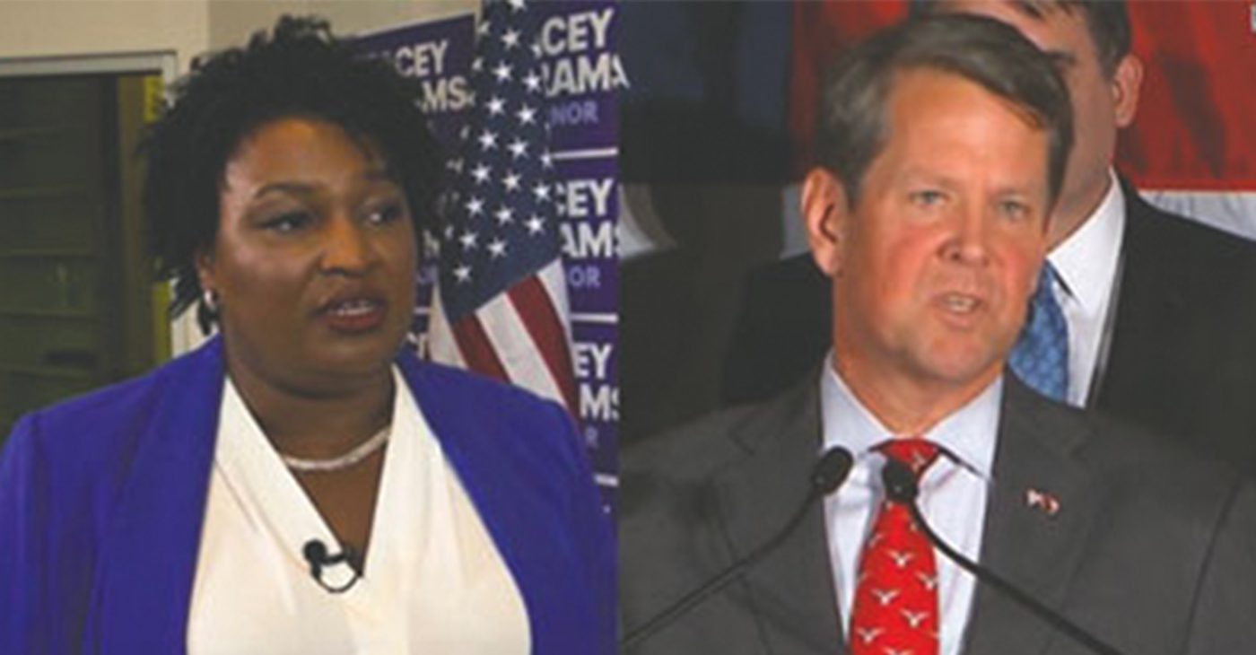 Democrat Stacey Abrams, candidate for Govenor of Georgia and her opponent Brian Kemp, current Georgia Secretary of State.