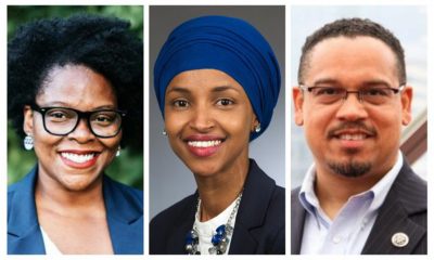 (l-r) Angela Conley, Ilhan Omar and Keith Ellison were victorious in their historic bids.