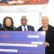 Morgan State University’s Class of 1969 presenting the Food Resource Center with a $29,500 check. (Courtesy Photo from Morgan State University)