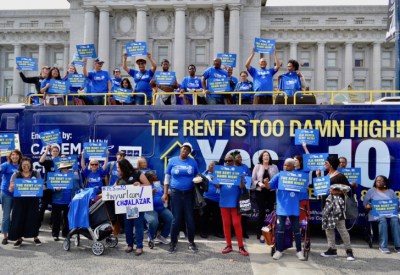 The “Rent Is Too Damn High” Bus Tour, which has been traveling from one end of California to the other drumming up support the Prop. 10, recently stopped in front of San Francisco City Hall. Nowhere is the tour’s name more true; rent in San Francisco is the highest in the world, according to a study published on July 5 by Walletwyse.