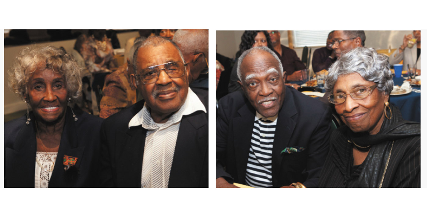 George and Chris Giles, at left, and the Rev. Walter and Delores Buckner, at right, were the longest married couples at the annual African American Couples Celebrating 50 + Years luncheon on Oct. 20 at Raffel’s Catering in Evendale. Photos by Gary L. Lewis