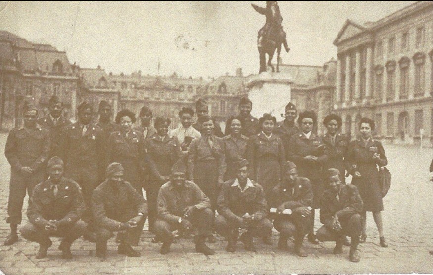 6888th Postal Bn, photo taken in Great Britain, Vashti is middle row, 4th from left