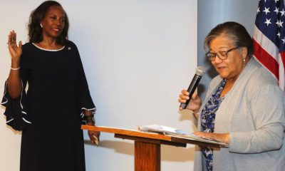 D.C. Council member Anita Bonds swearing in Dianah Shaw as the President of the District of Columbia Association of Realtors. (Courtesy Photo)